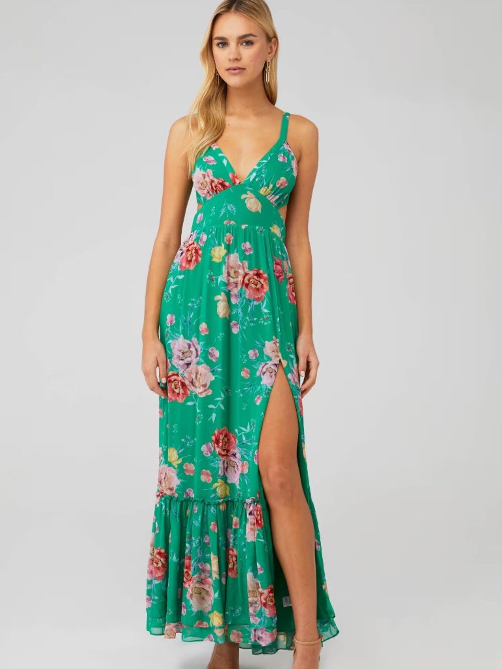 Yumi Kim Maxi Dress NWOT Green Floral Size S